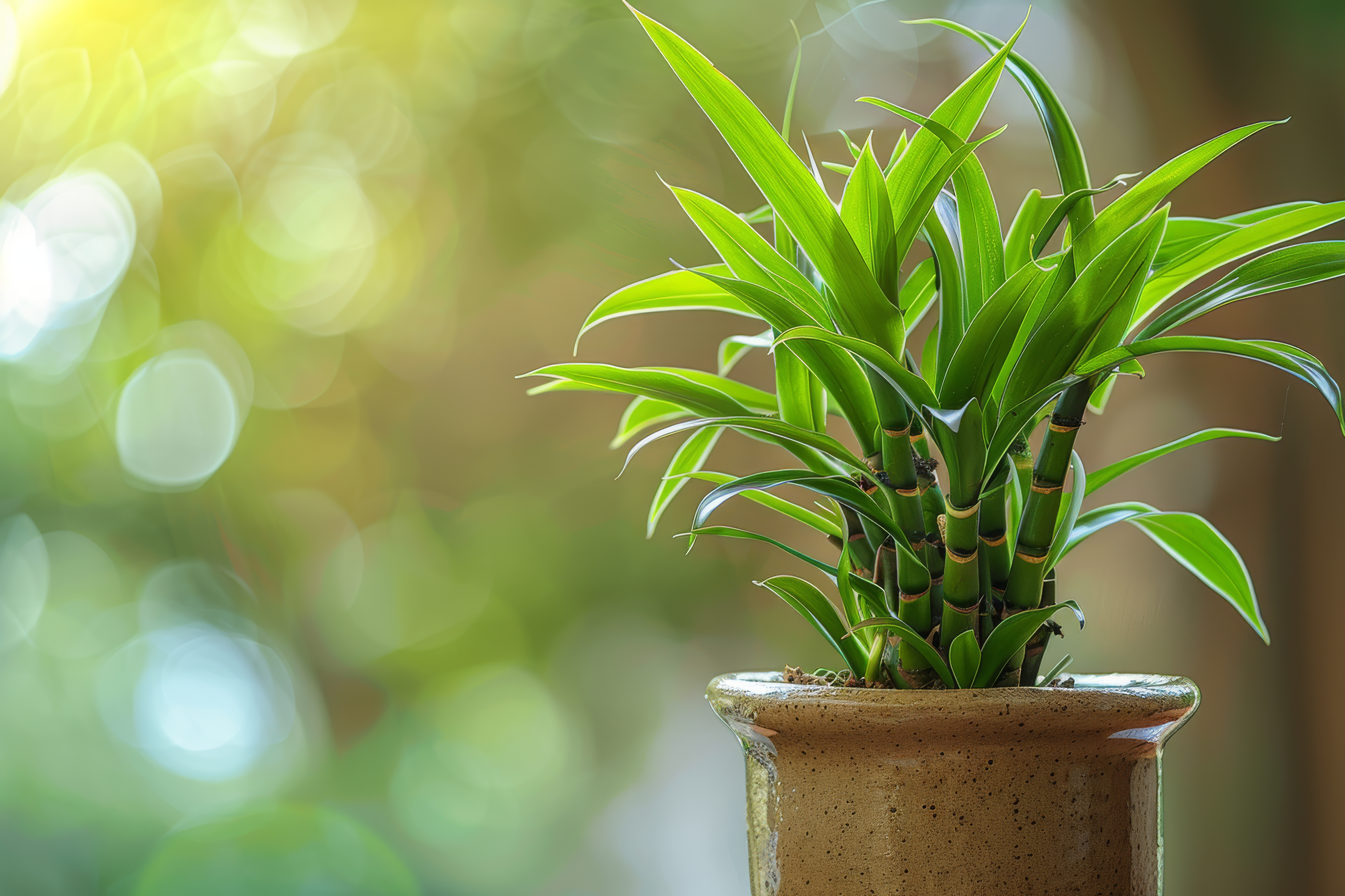 ต้นไม้ฟอกอากาศ ปลูกง่าย ดูแลไม่ยาก - ไผ่กวนอิม (Lucky Bamboo)