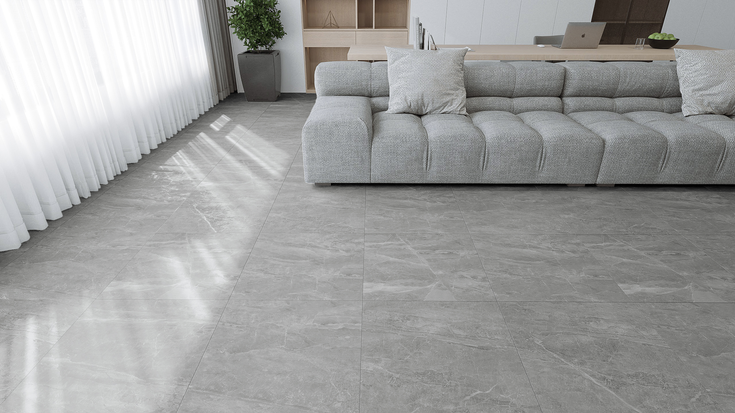 กระเบื้องปูพื้นสีเทา MARFIL MARBLE SILVER GREY MATT