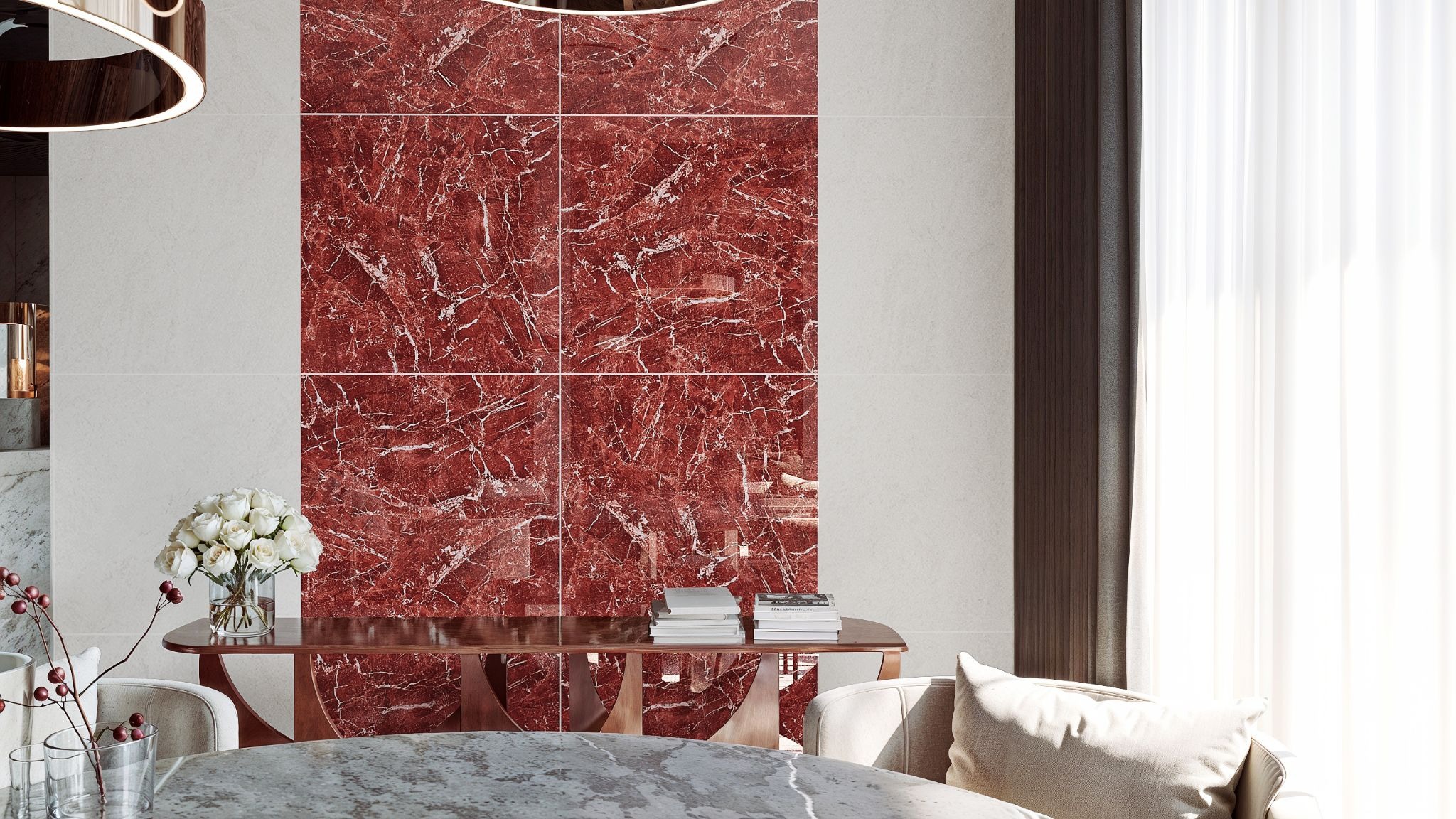 เลือกกระเบื้องผนังห้อง 3.สร้างจุดเด่นให้ห้อง ไม่ต้องให้ทุกผนังเด่นเท่ากัน