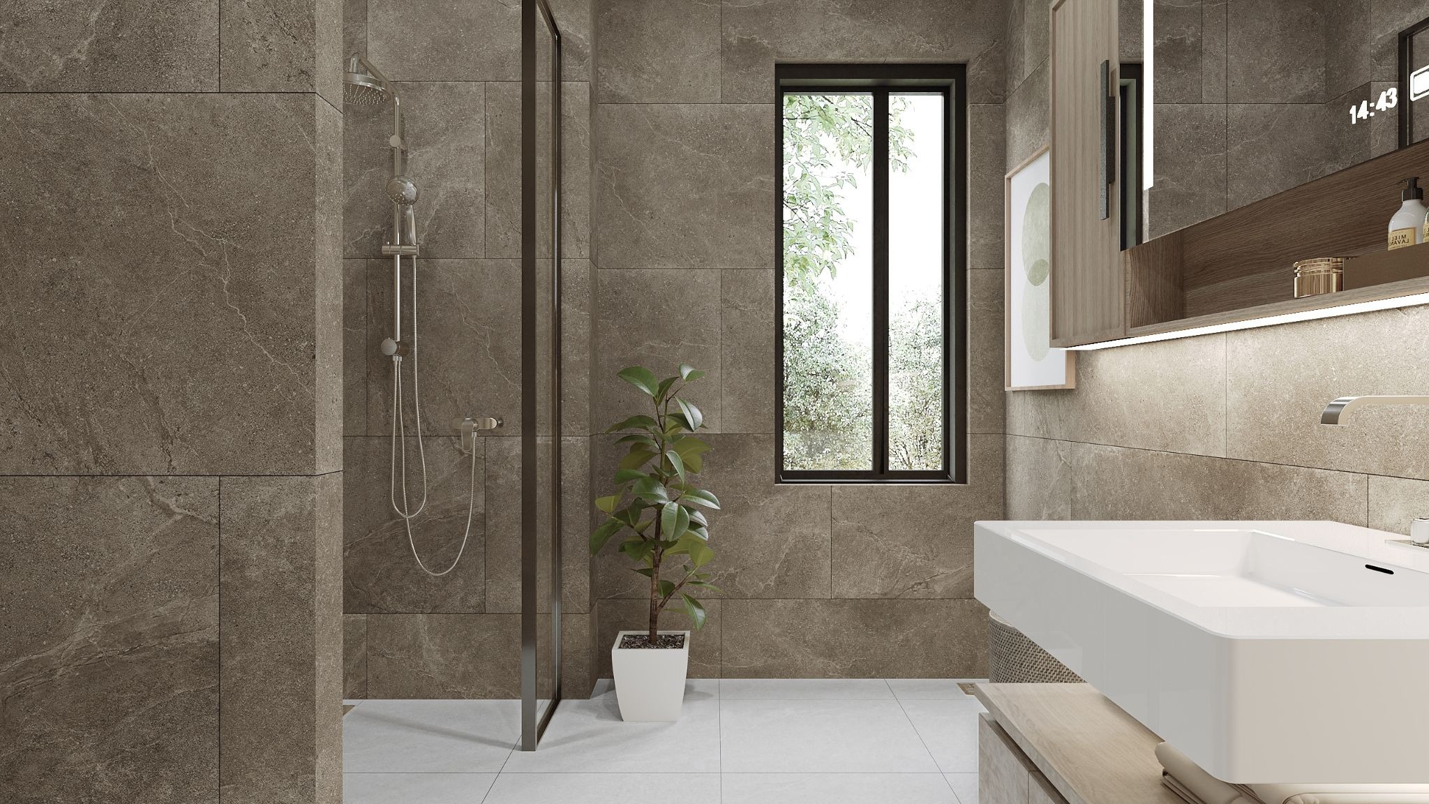 วิธีจับคู่สียาแนวกับกระเบื้อง 3. โทนสีใกล้เคียง (Similar Tone)