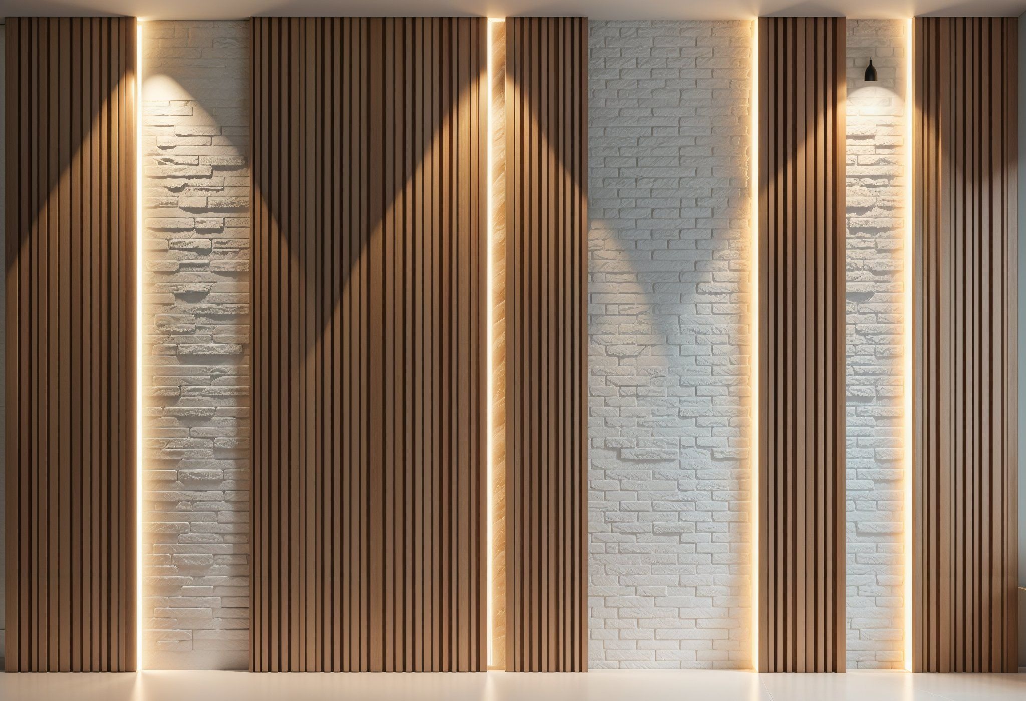 ตกแต่งผนังด้วยไม้หรือระแนงไม้