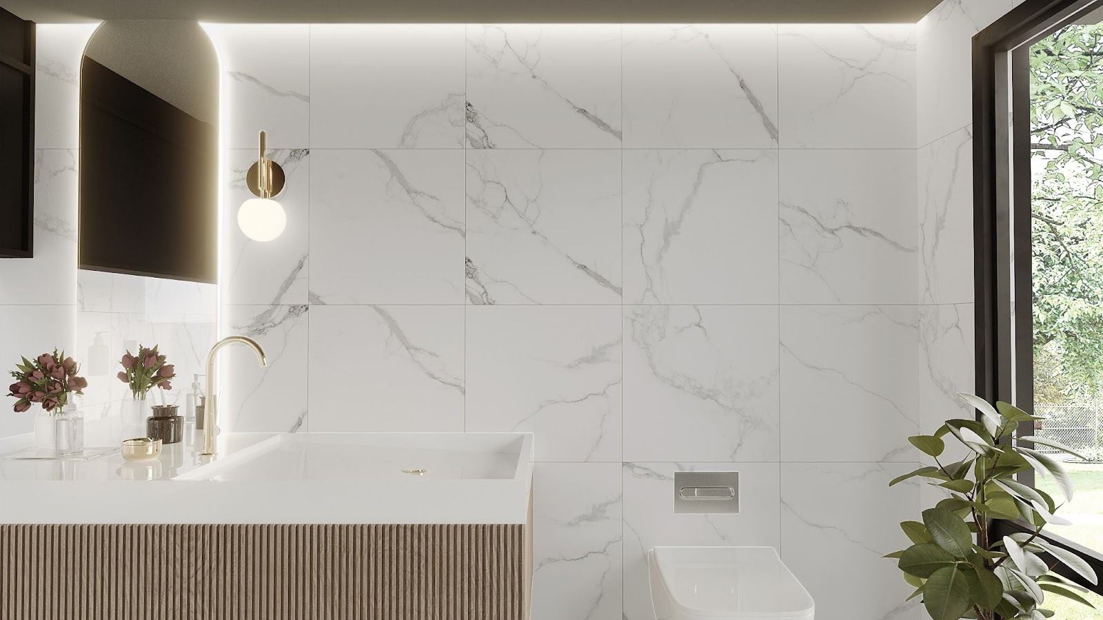 กระเบื้องลายหินอ่อน WHITE CARARA / CALACATTA (X6020) SERIES