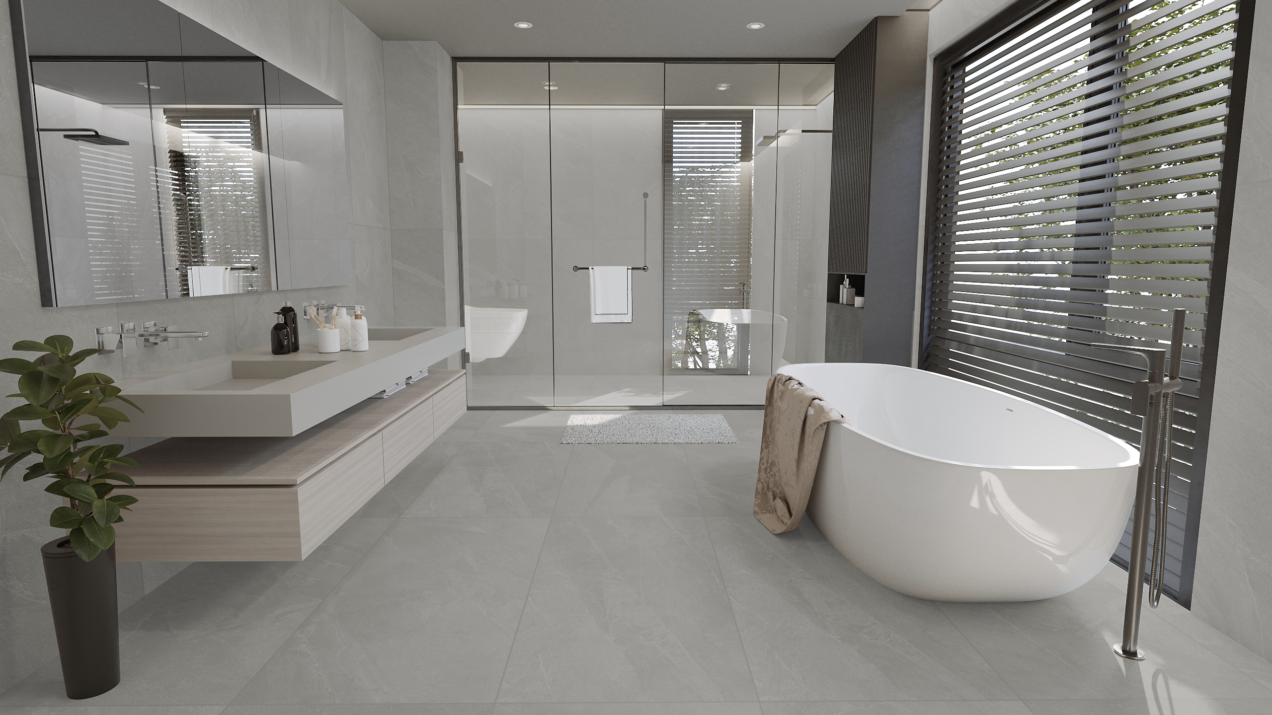 กระเบื้องห้องน้ำ LITHOS STONE SERIES กระเบื้องเอกสิทธิ์ลวดลายเฉพาะ ไทย สุง ที่เดียว (สีเทา)