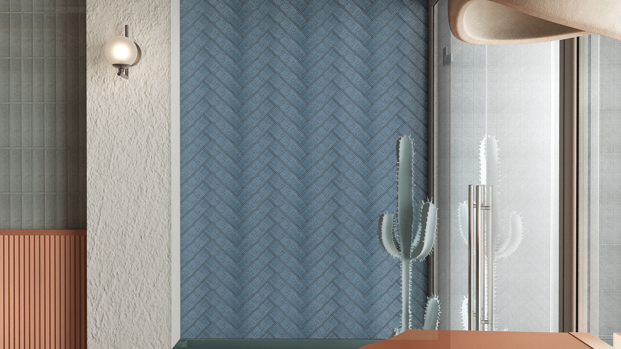 เลือกกระเบื้องผนังห้อง 7. แค่เปลี่ยนวิธีปู ก็เปลี่ยนอารมณ์ห้องได้