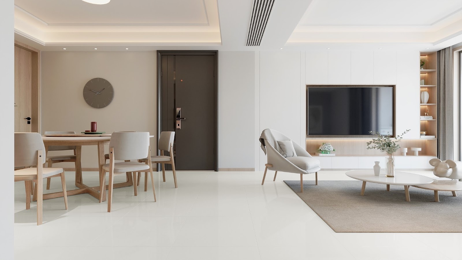 กระเบื้องตัวอย่าง 5 แบบสีขาวมินิมอล (Minimal White)