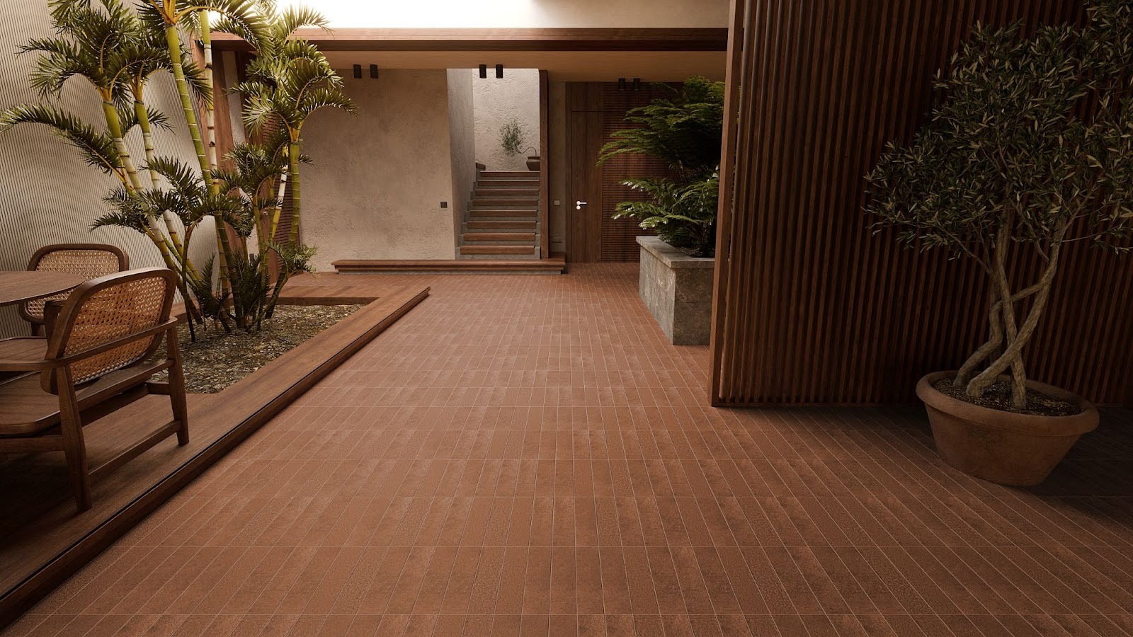 23. กระเบื้องสีเข้ม ในบ้านเลี้ยงสัตว์