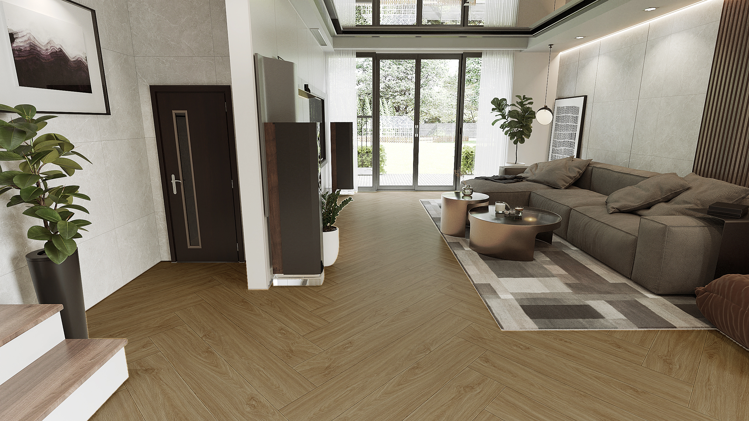 กระเบื้องลาย Herringbone ลายก้างปลา