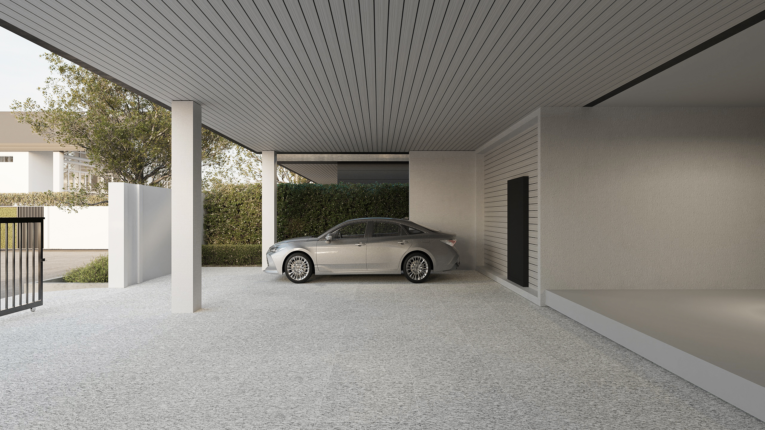 เลือกกระเบื้องปูพื้นโรงจอดรถ