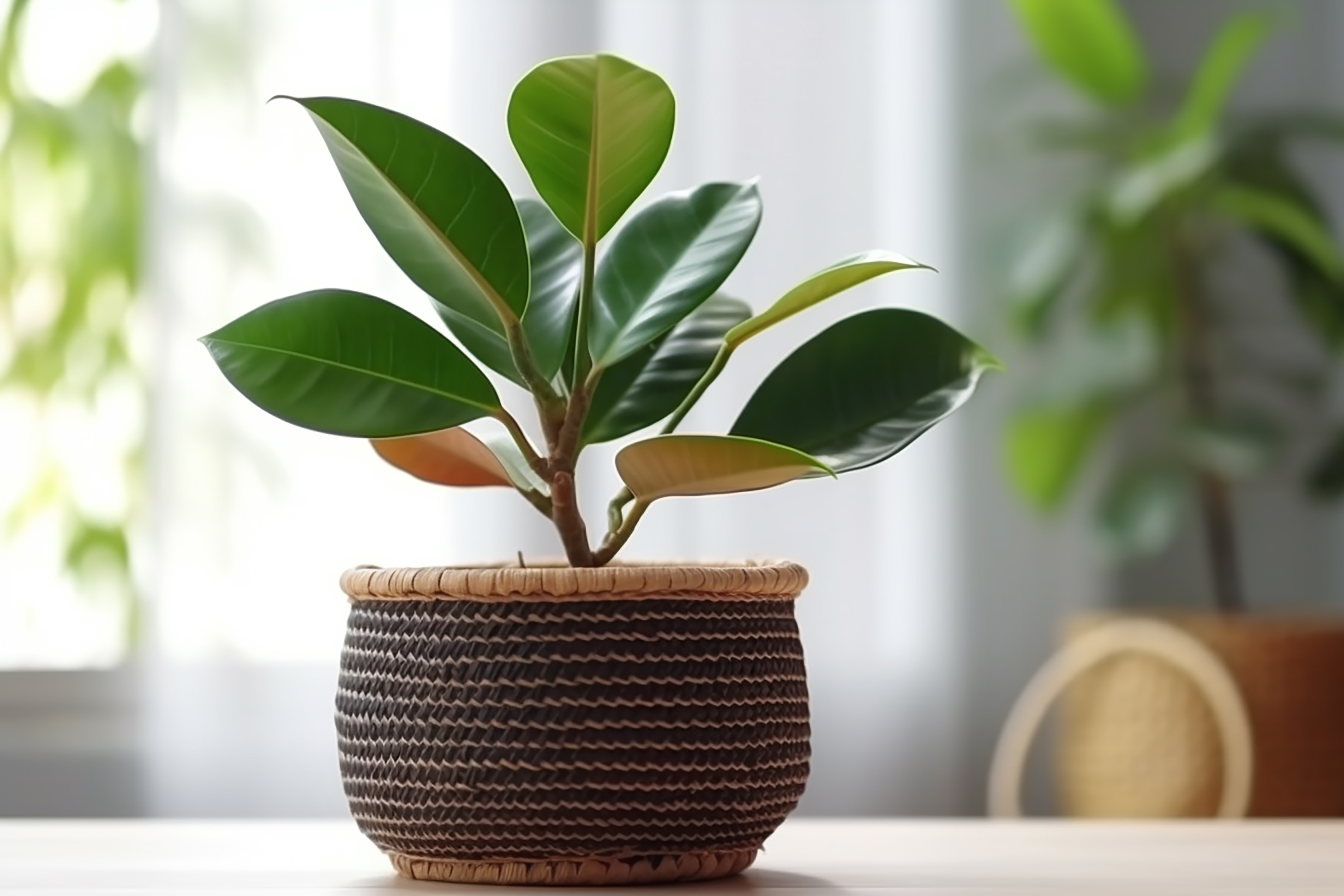 ต้นไม้ฟอกอากาศ ปลูกง่าย ดูแลไม่ยาก - ยางอินเดีย (Rubber Plant)
