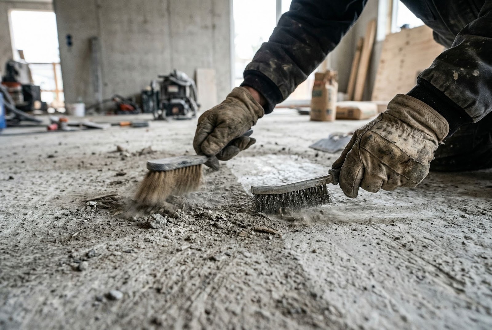 1. เตรียมพื้นให้พร้อมก่อนปู