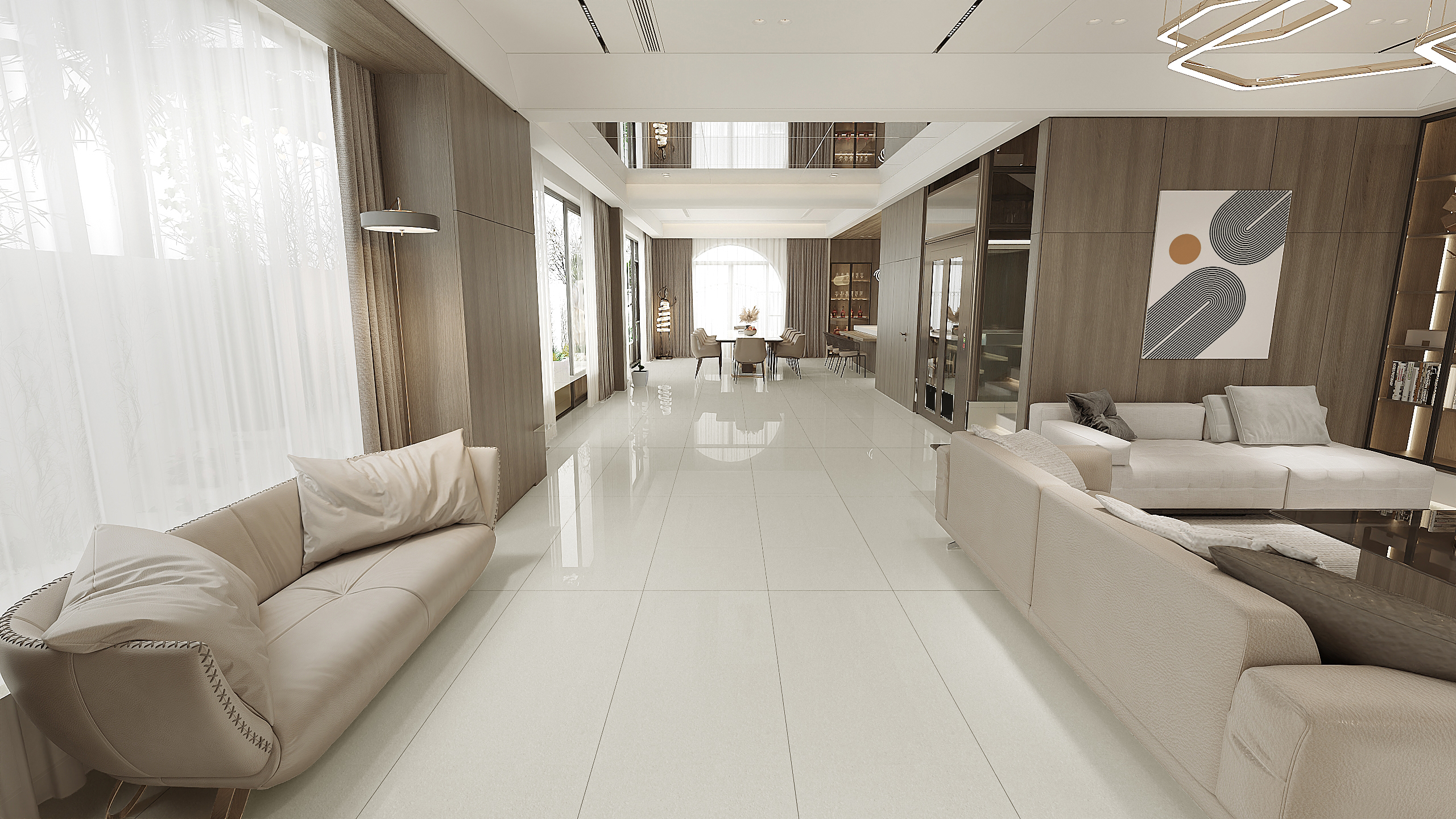 เลือกกระเบื้องปูพื้นห้องนั่งเล่น