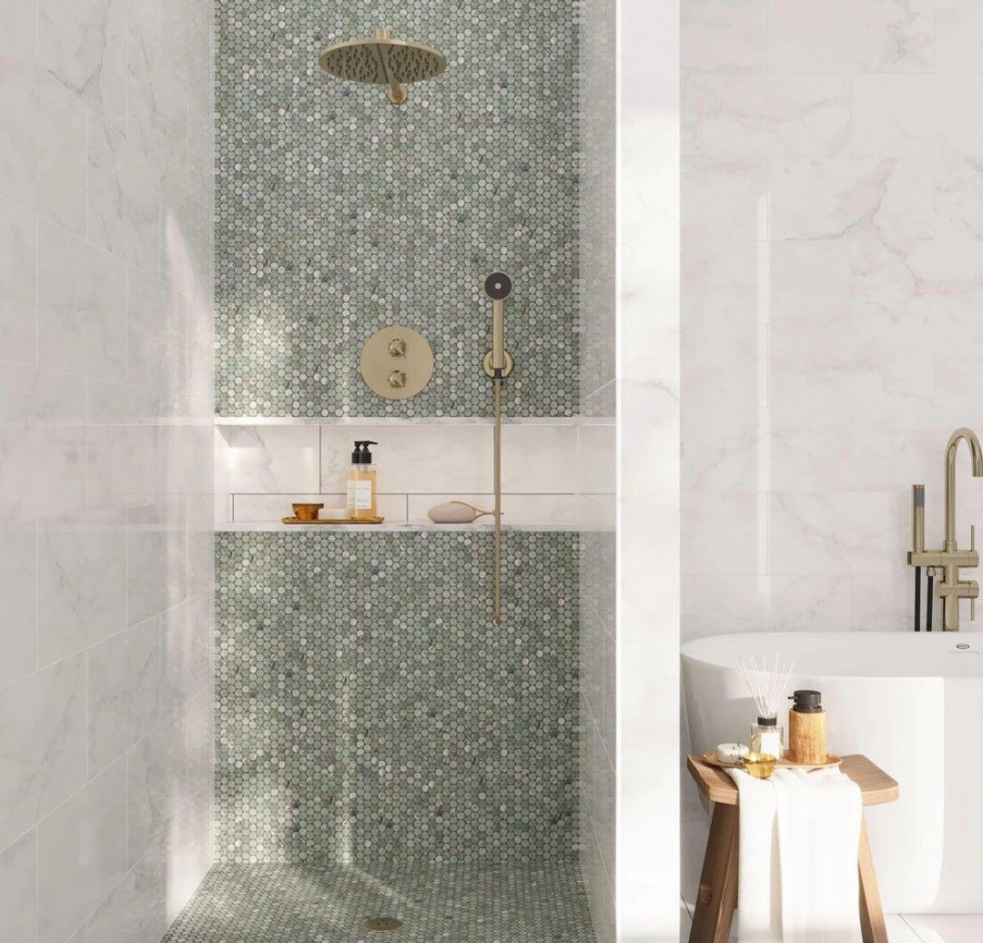 ตัวอย่างห้องน้ำปูกระเบื้องลายโมเสก