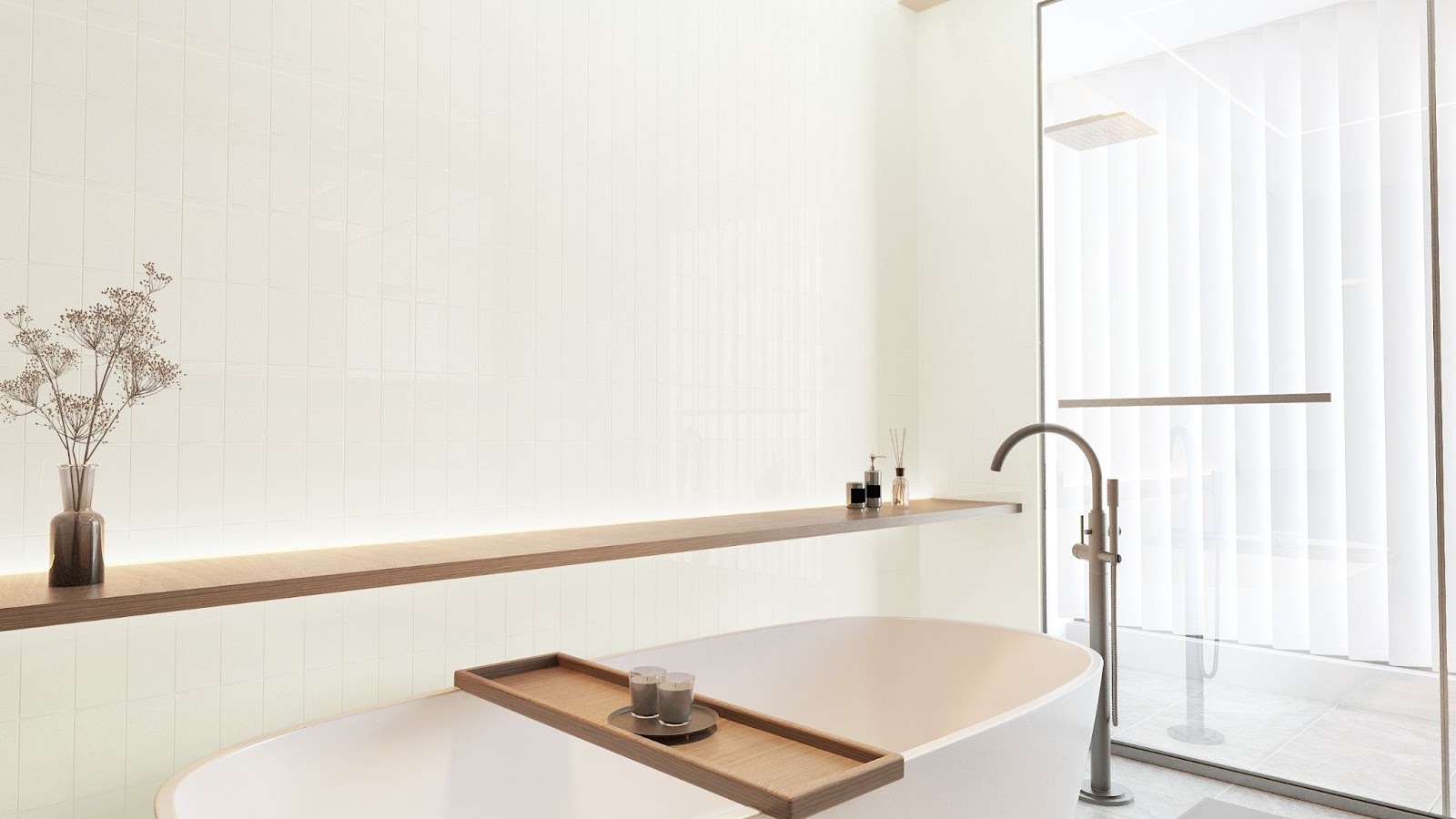 กระเบื้องตัวอย่าง 1 แบบสีขาวมินิมอล (Minimal White)