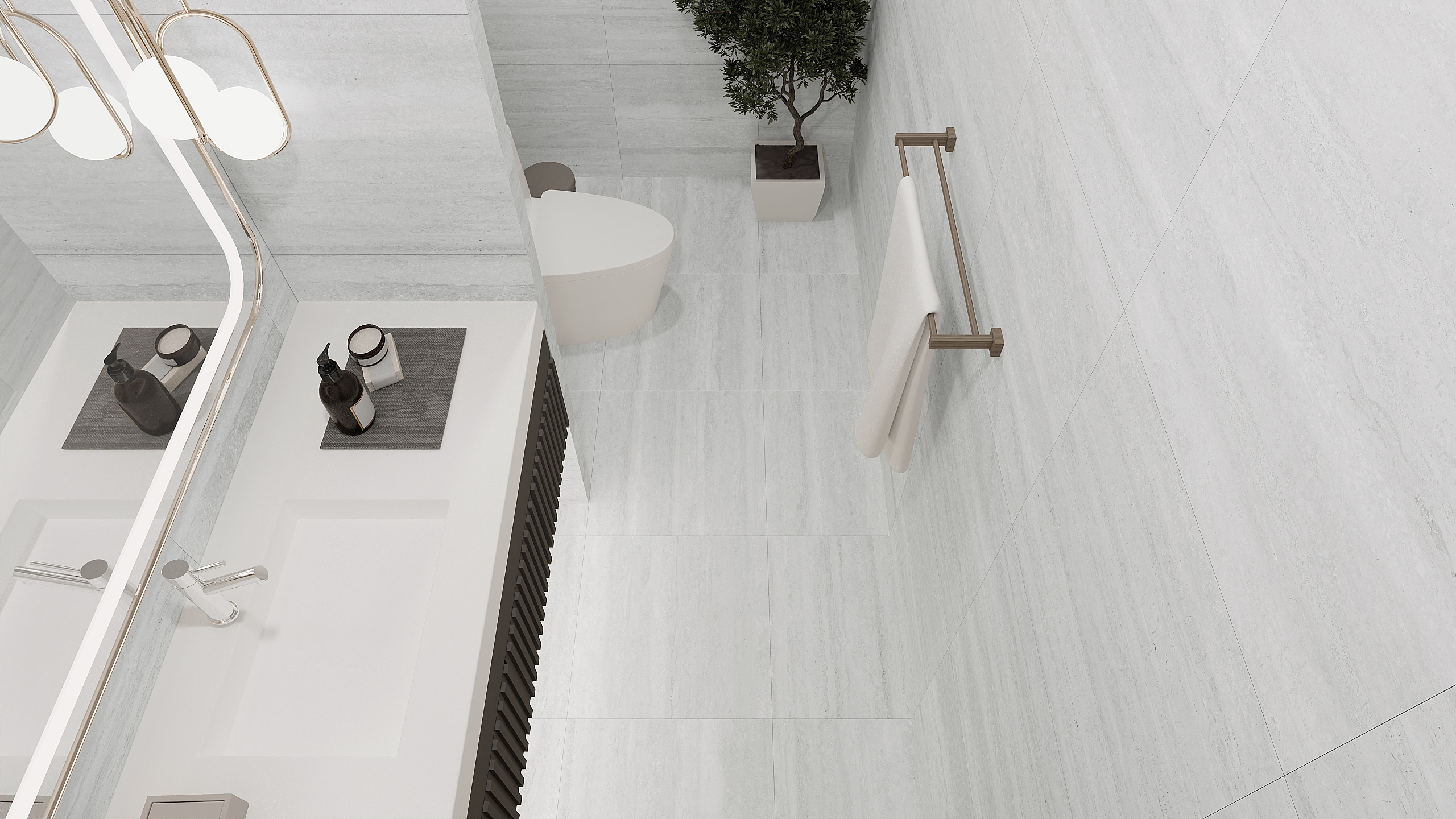 กระเบื้องปูพื้นสีเทา TRAVERTINE TR GREY MATT