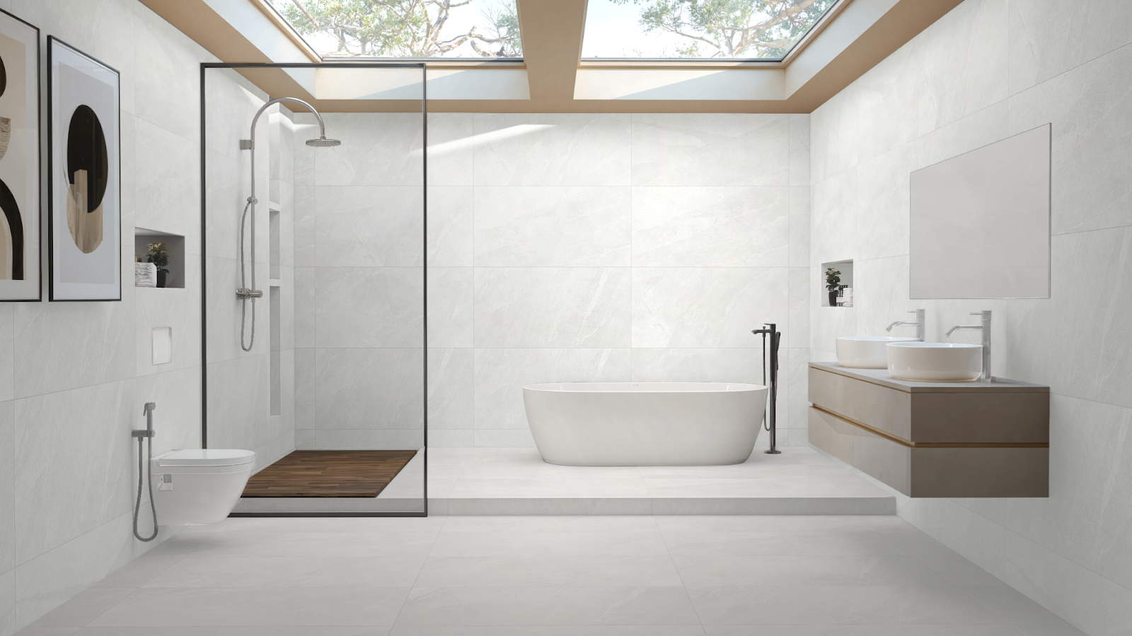 กระเบื้องตัวอย่าง 7 แบบสีขาวลุคโมเดิร์น (Modern White)