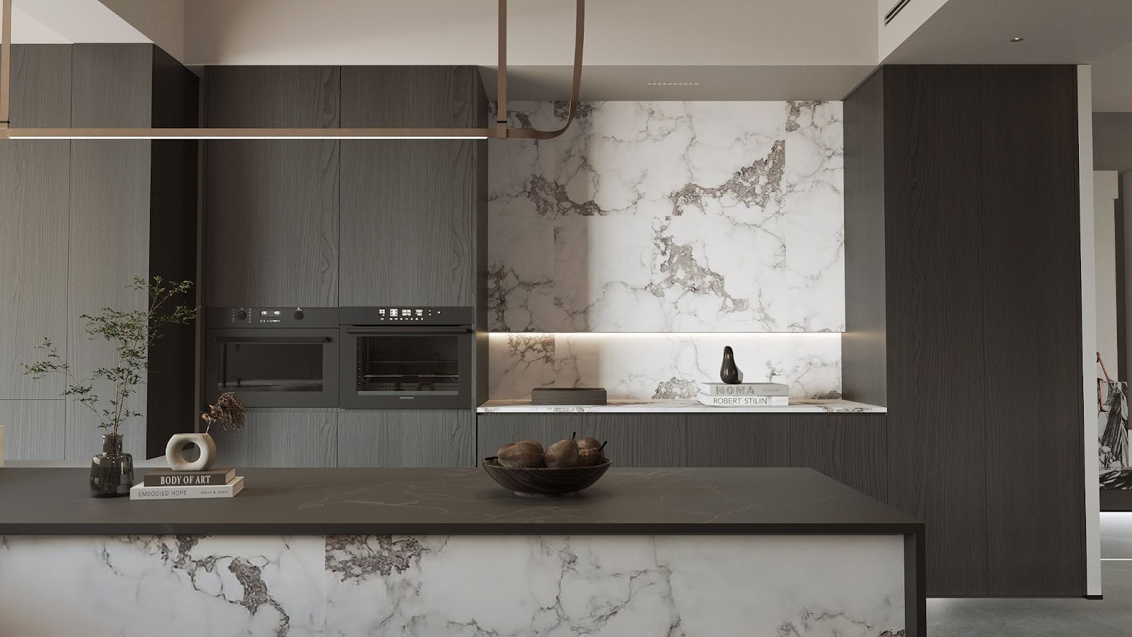 กระเบื้องลายหินอ่อน LUXURIA CARARA SERIES - GREY SOFT MOON