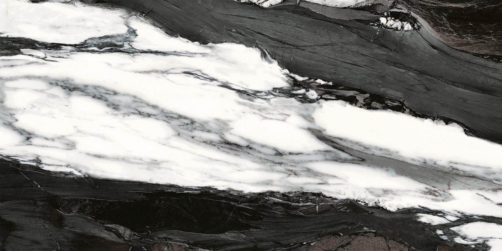 ตัวอย่าง กระเบื้องลายหินอ่อน WHITE CARARA / CALACATTA (PTF) SERIES - PANDA CARARA POLISHED