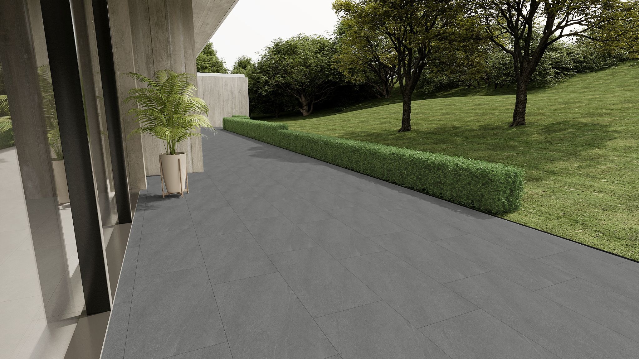 กระเบื้องหน้าบ้านไม่ลื่น - CLAYTON SAND GREY ANTISLIP 18 MM RAN3 R11