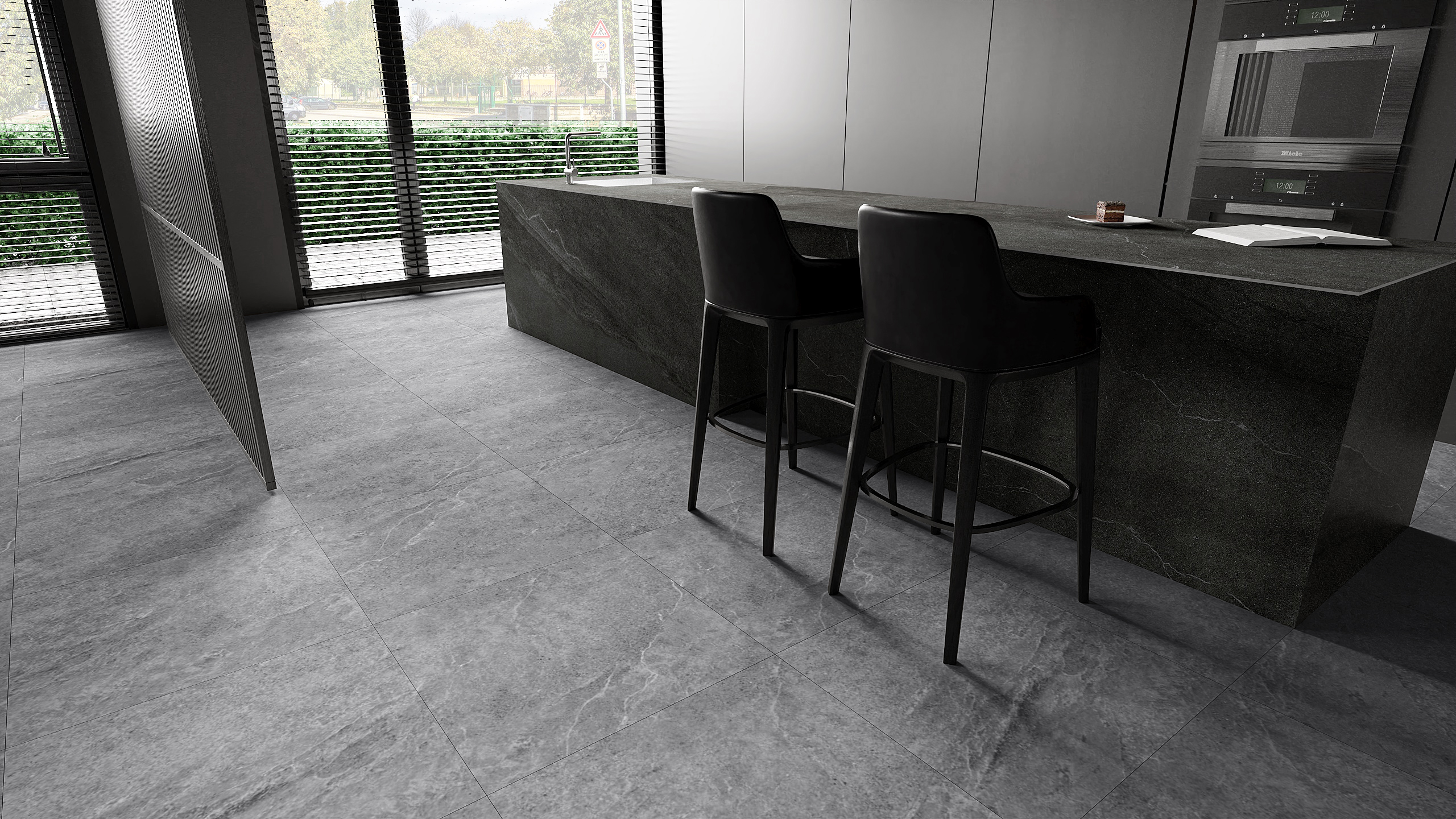 กระเบื้องปูพื้นสีเทา NORDIC DARK GREY MATT