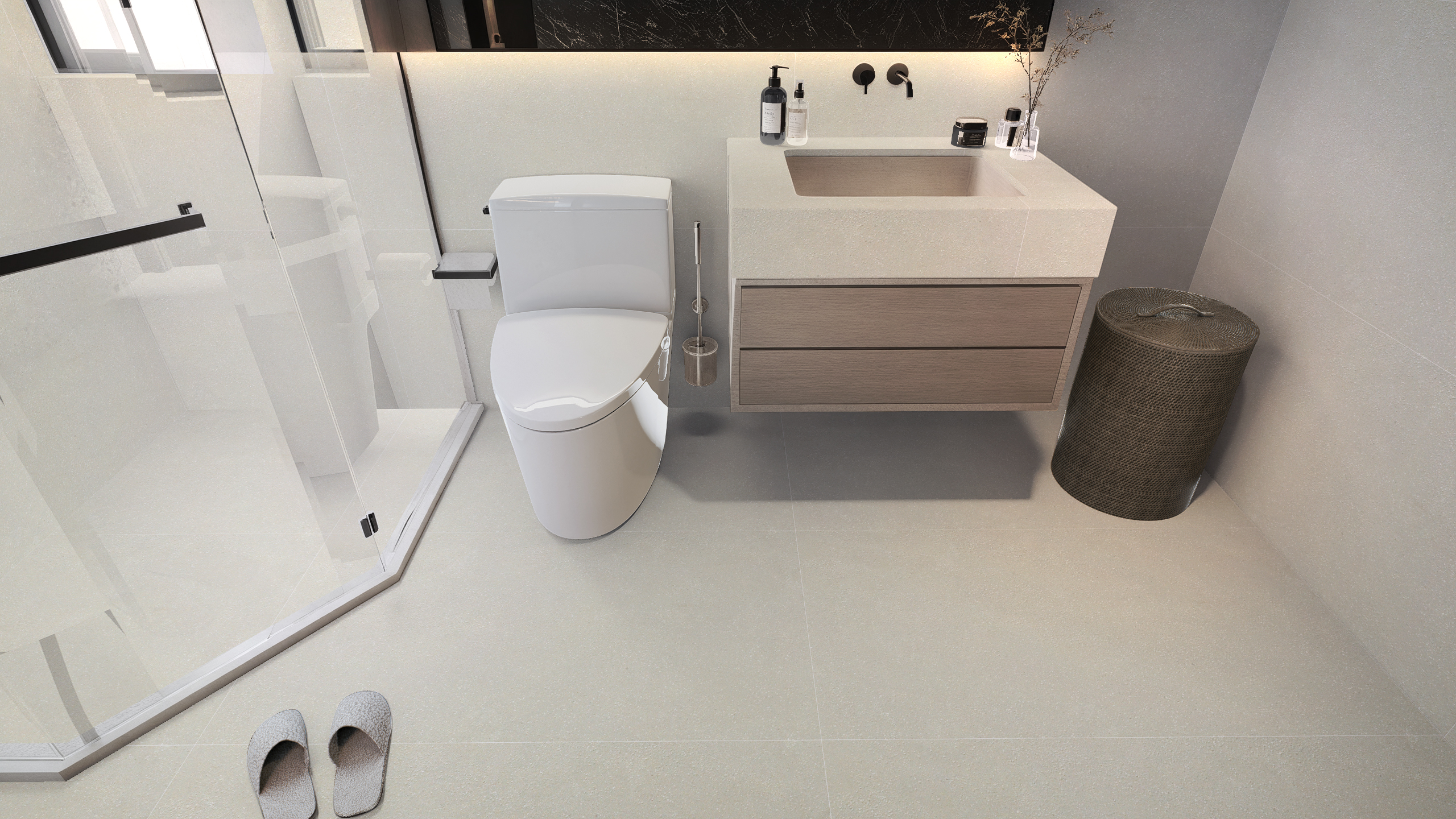 กระเบื้องห้องน้ำ BIG GRAIN SERIES ชนิดไม่เคลือบ สีขาว