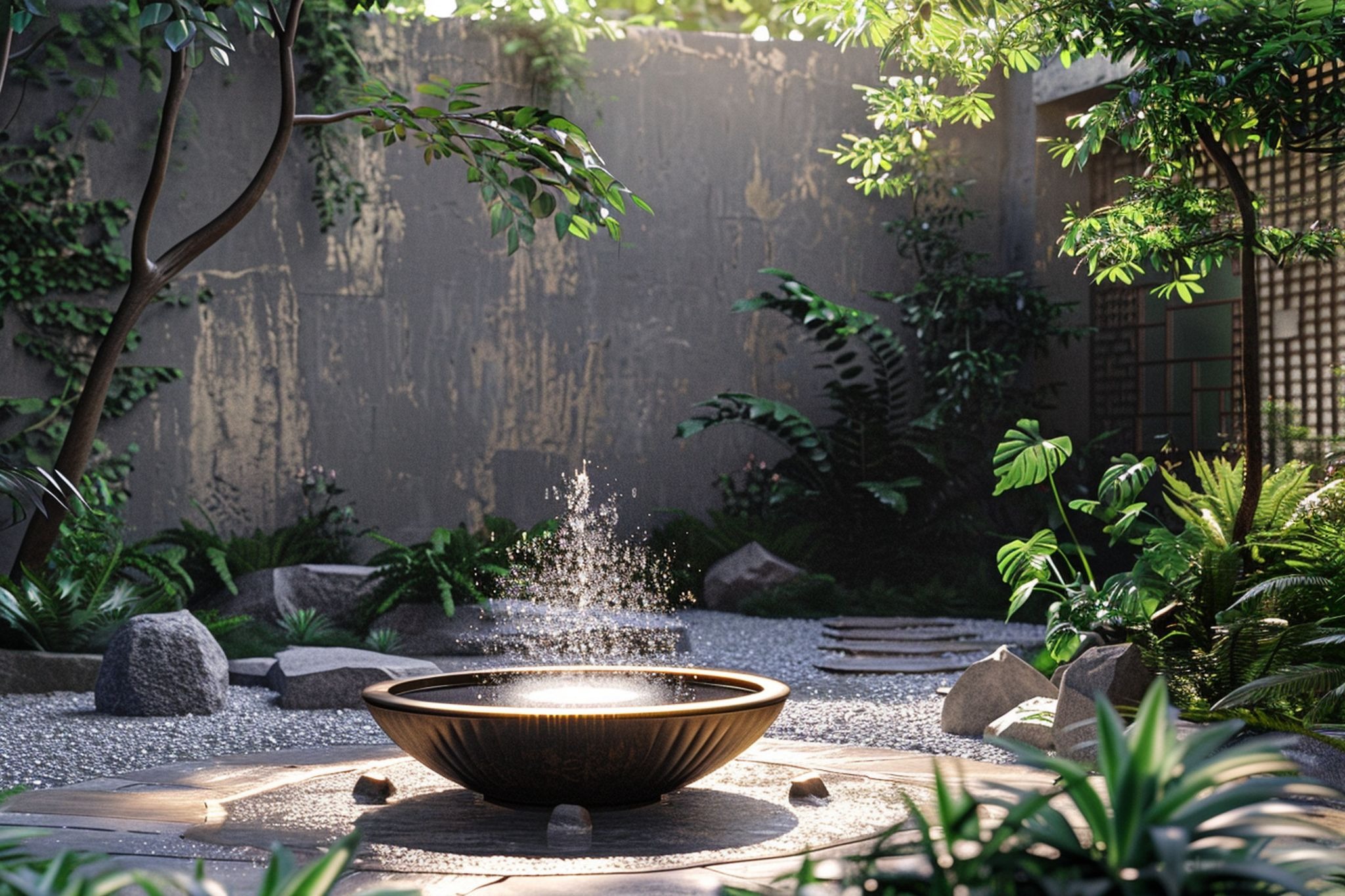 ไอเดียการจัดสวน เพิ่มน้ำพุหรือบ่อน้ำเล็ก ๆ ให้สวนมีชีวิตชีวา