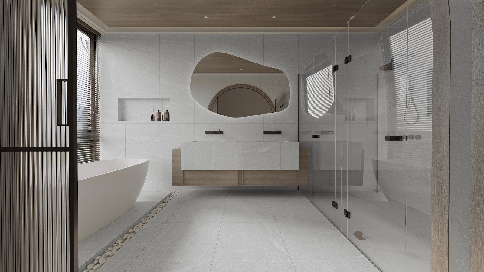 12. ลายหินผิวด้าน และห้องโล่ง