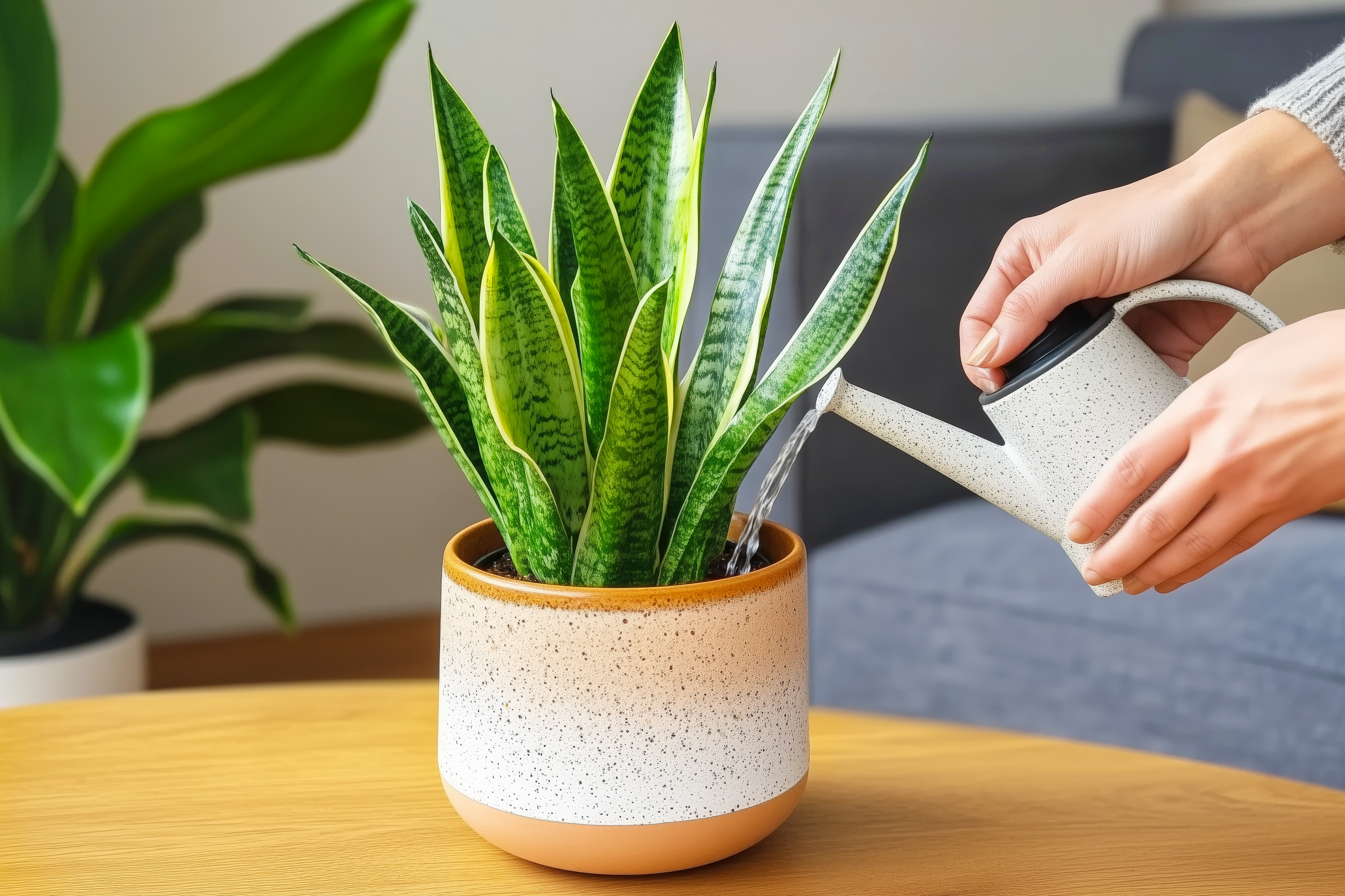 ต้นไม้ฟอกอากาศ ปลูกง่าย ดูแลไม่ยาก -ลิ้นมังกร (Snake Plant)