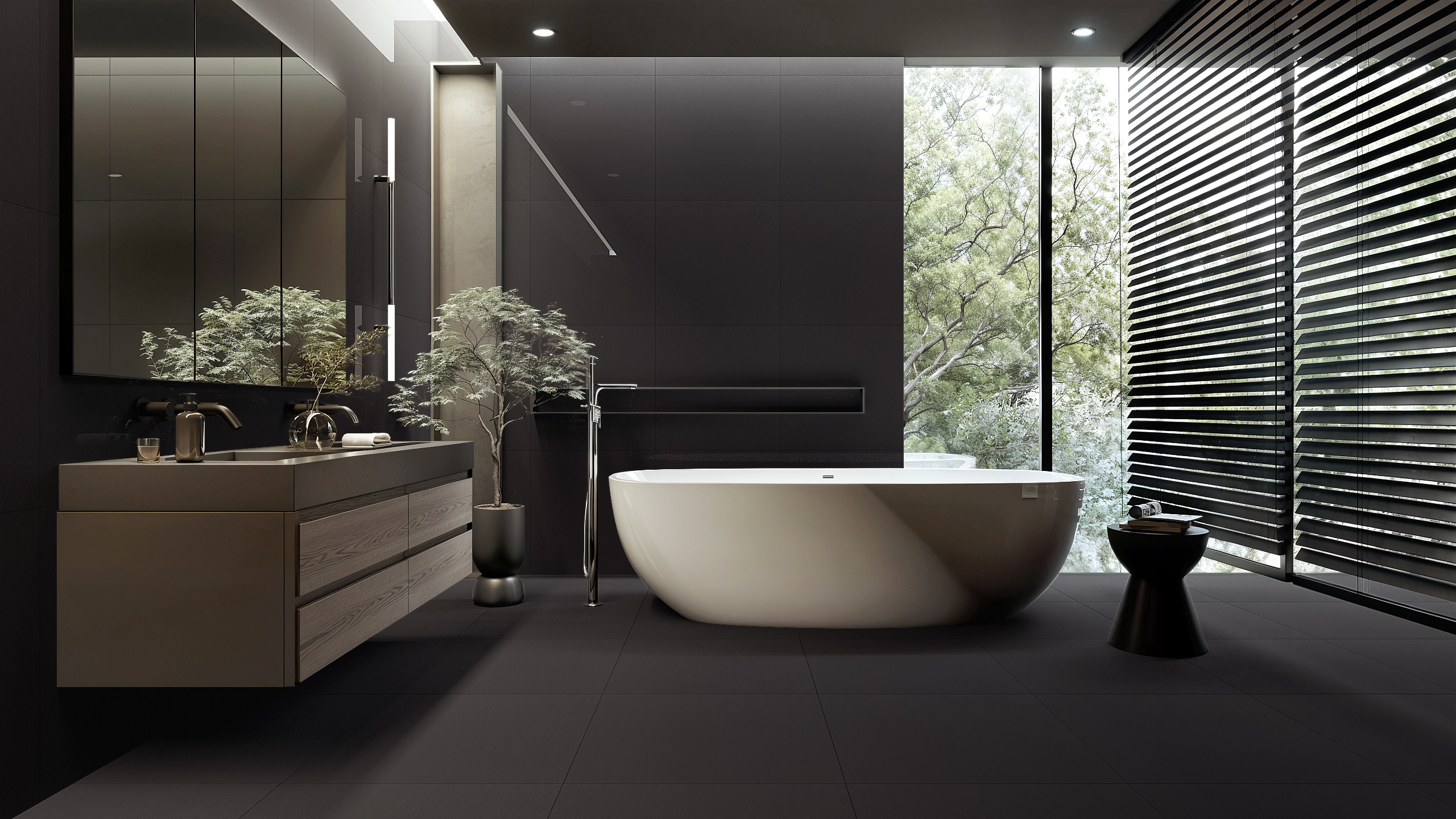 กระเบื้องห้องน้ำ CROWN SERIES (สีดำ)