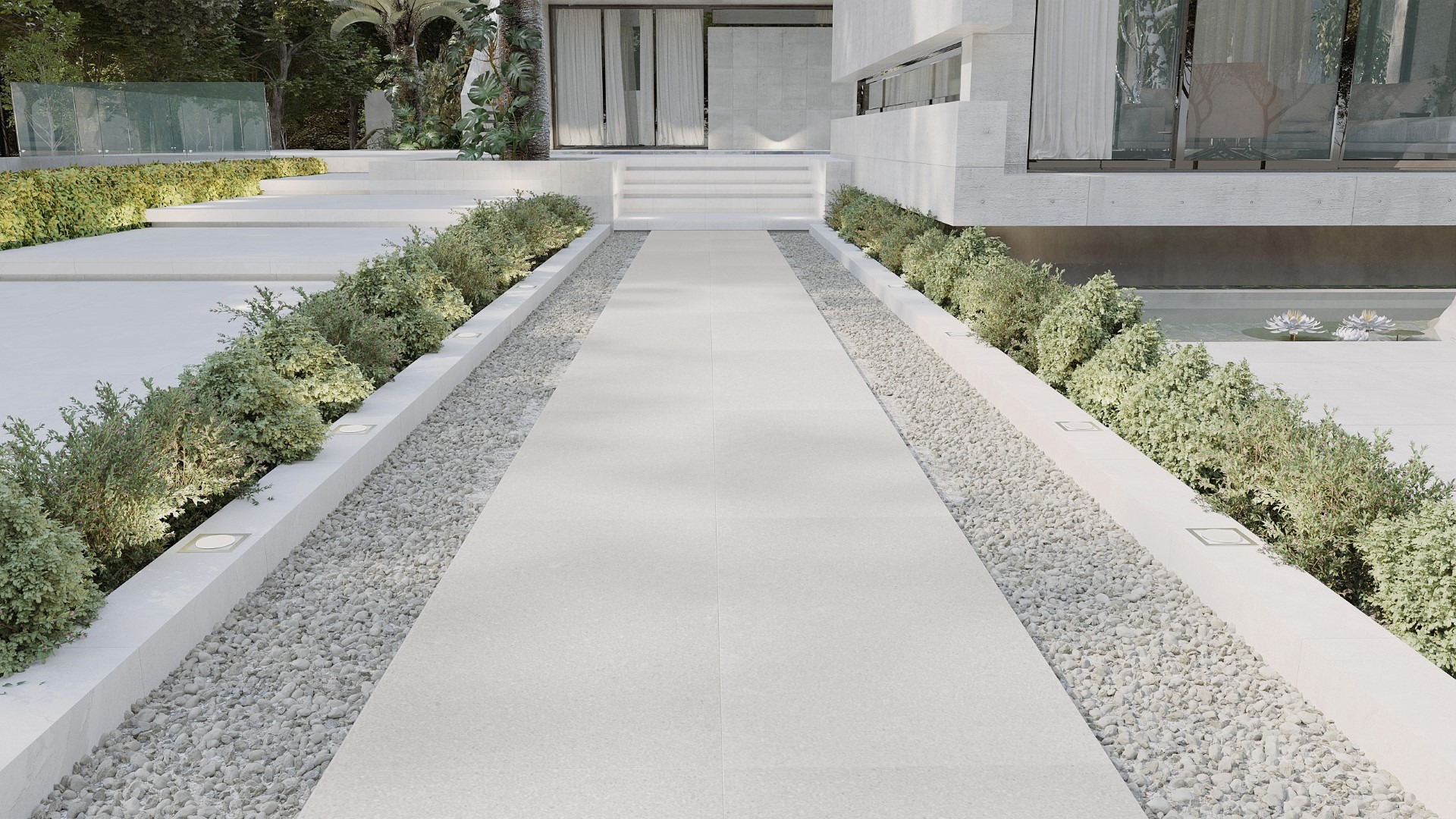 กระเบื้องหน้าบ้านไม่ลื่น - GENTRY STONE WHITE ANTISLIP 20 MM R11