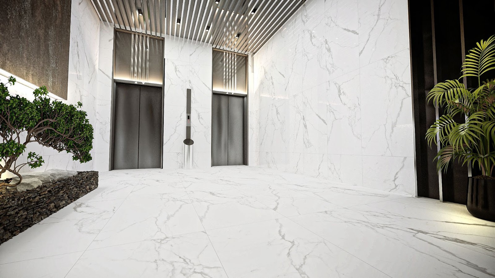 กระเบื้องลายหินอ่อน WHITE CARARA/CALACATTA (PTF) SERIES - POLISHED