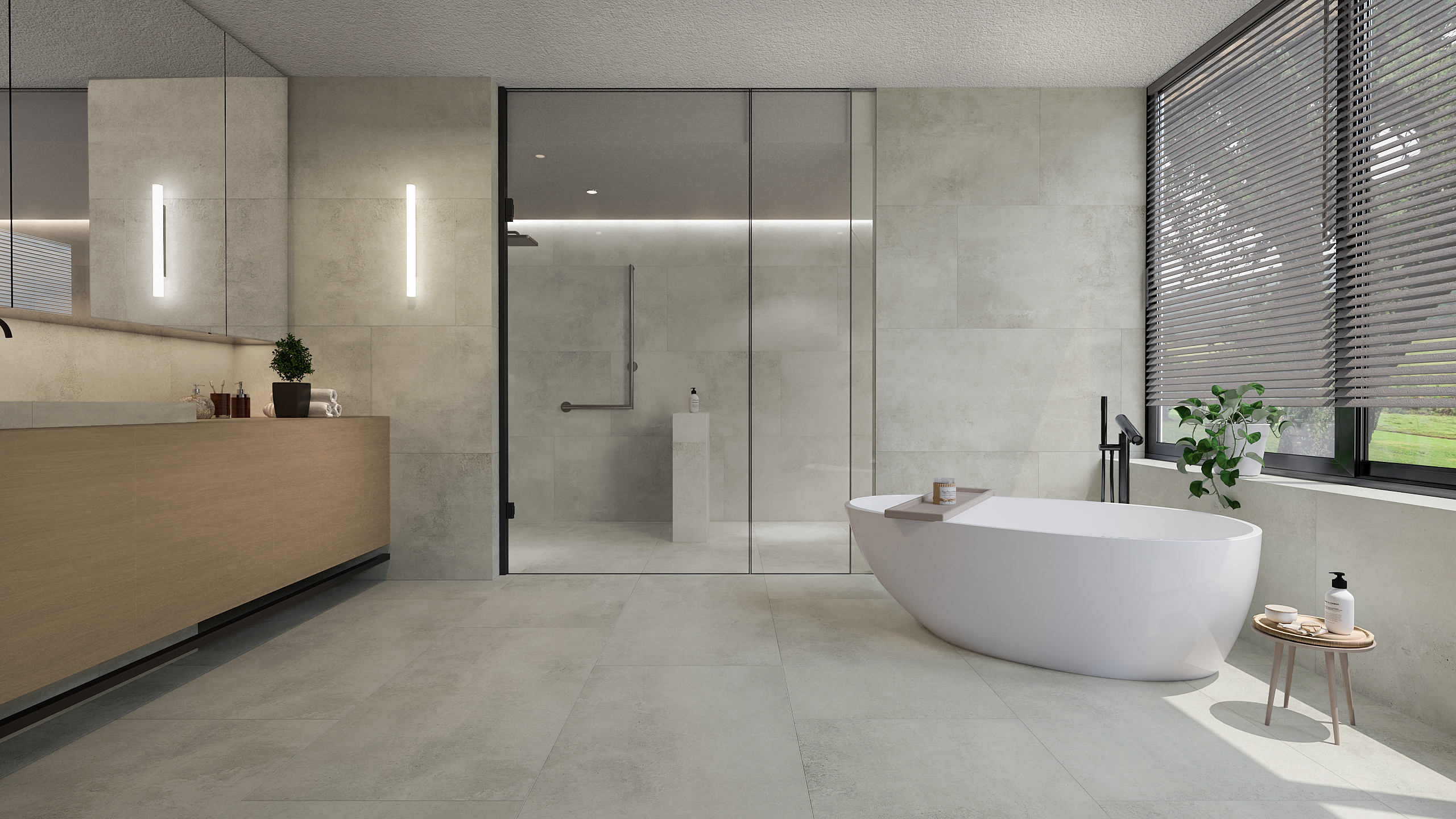 ตัวอย่างไอเดียปูกระเบื้องพื้นเเบบลอฟท์