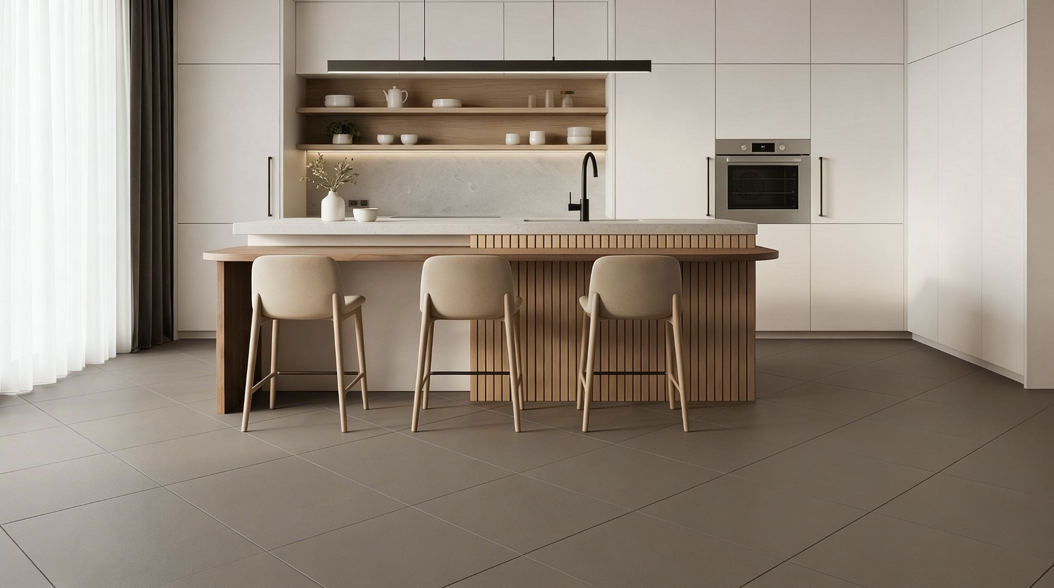 วิธีจับคู่สียาแนวกับกระเบื้อง  2. สีเดียวกัน (Same Color)