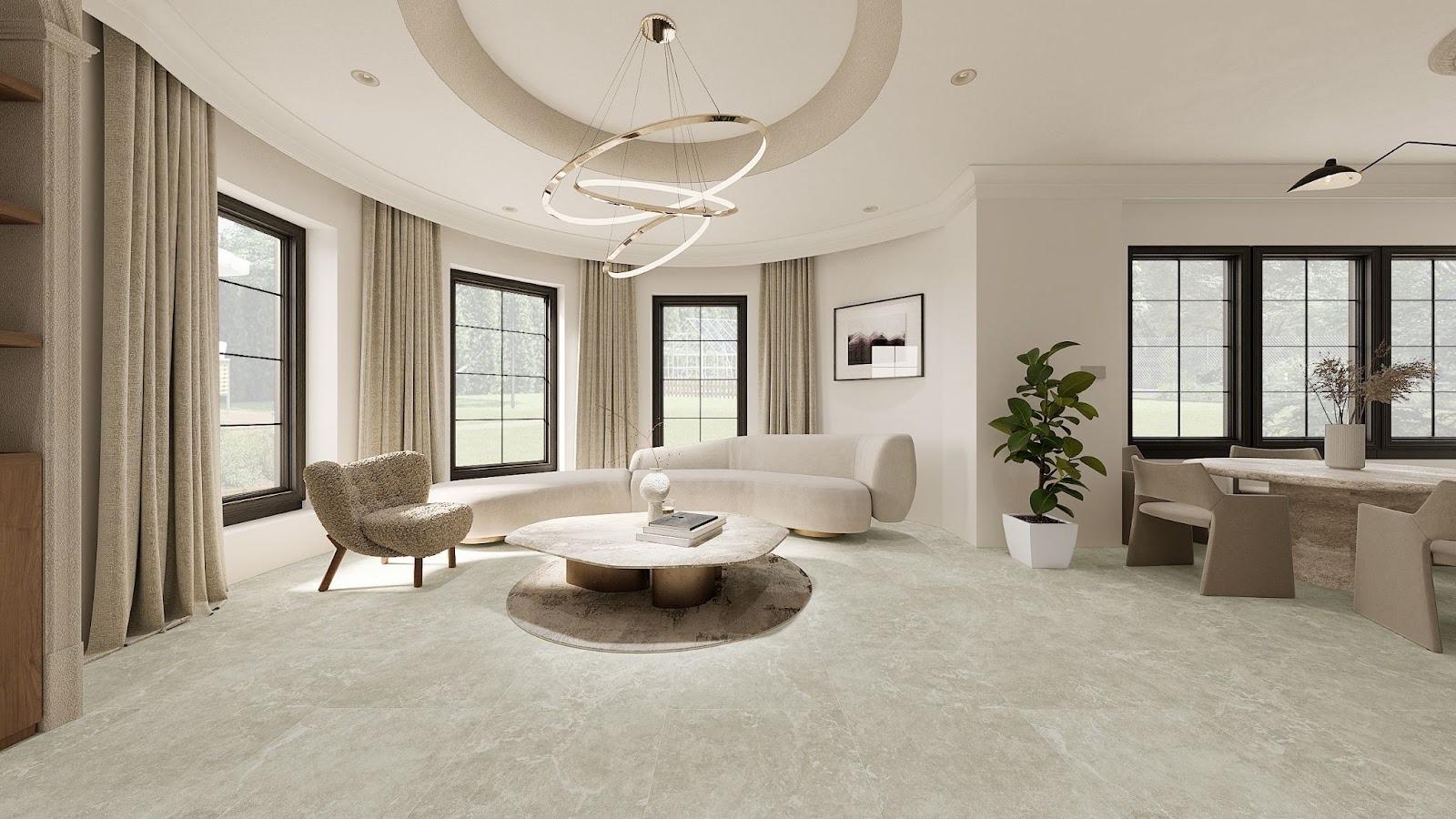 15. ลายหินและกระจกบานใหญ่