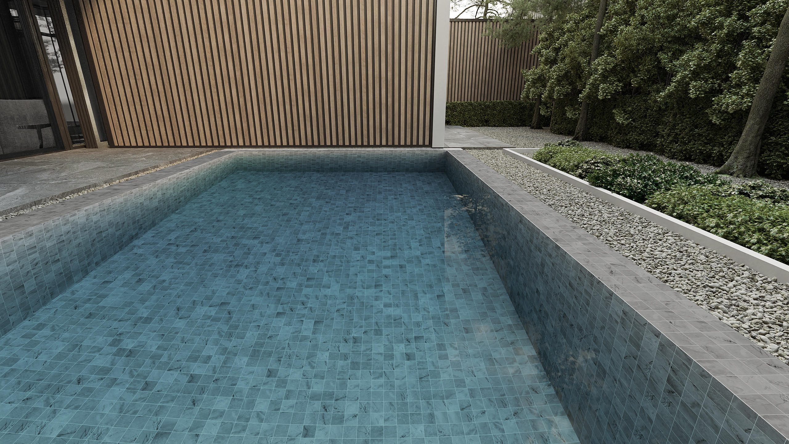 ตัวอย่างสระว่ายน้ำใช้กระเบื้องเเบบไหน