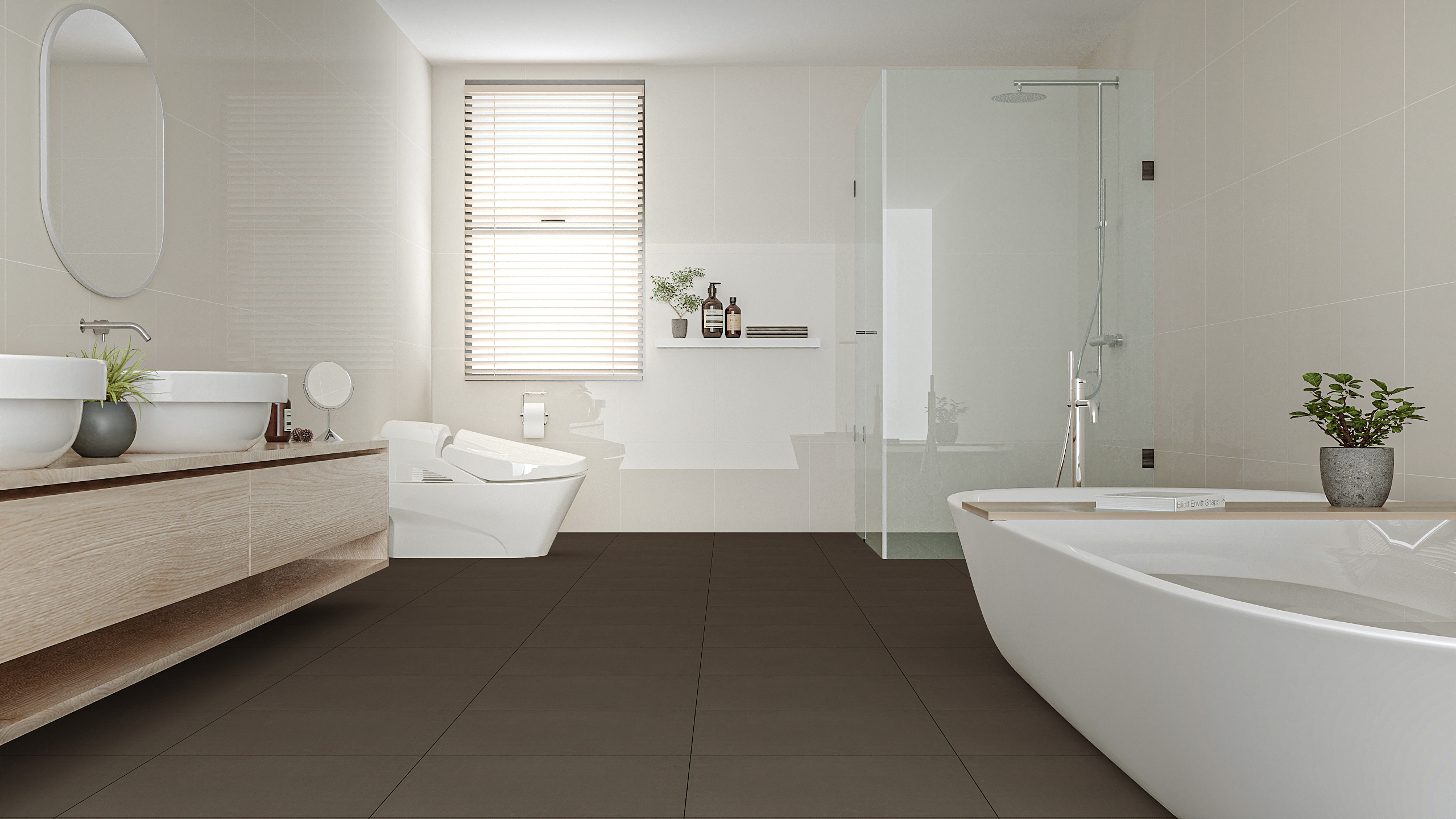 กระเบื้องห้องน้ำ CROWN SERIES (สีน้ำตาล)