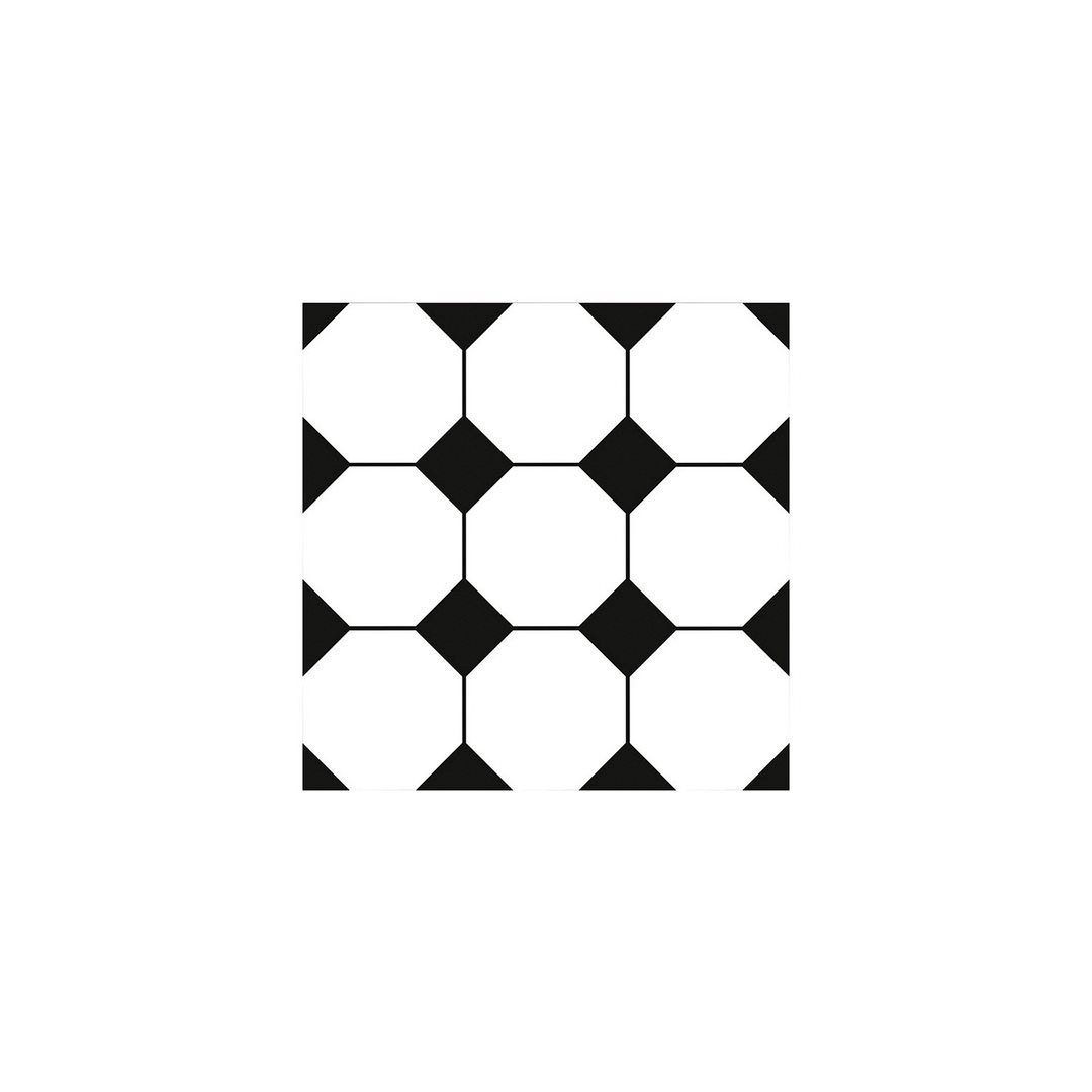 DECOR-CERA-NINE-OCTAGON-BLACK-&-WHITE-MATT-R9-30x30cm